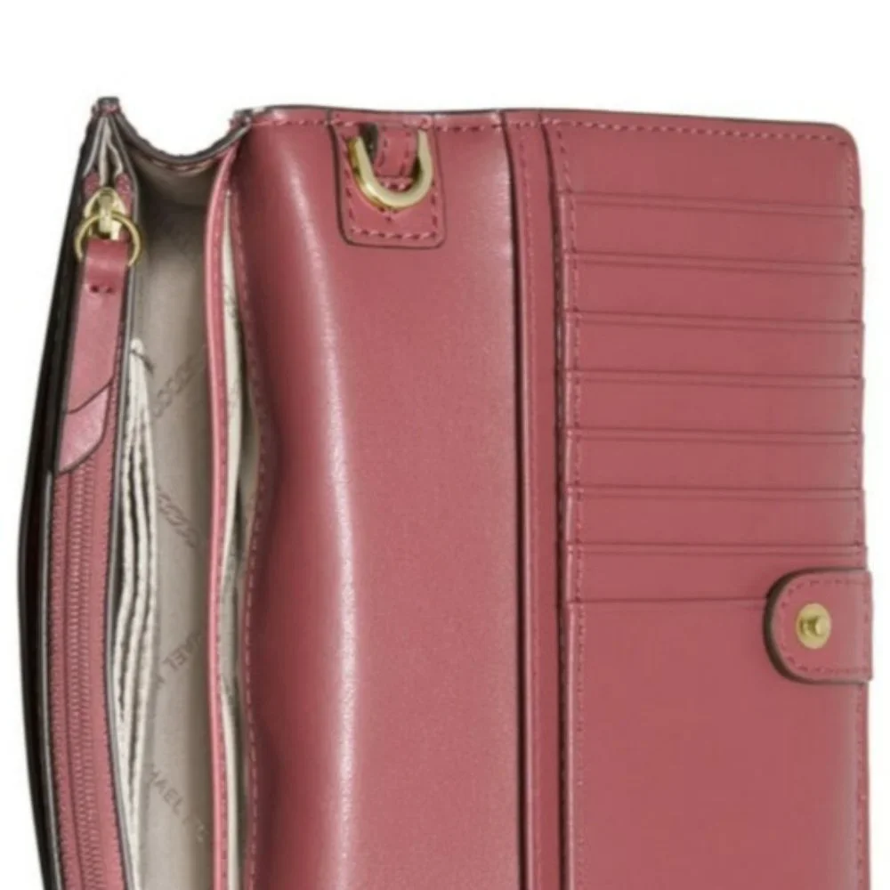 Michael Kors Jet Set Leather Woven Phone Crossbody - Picture 4 of 8